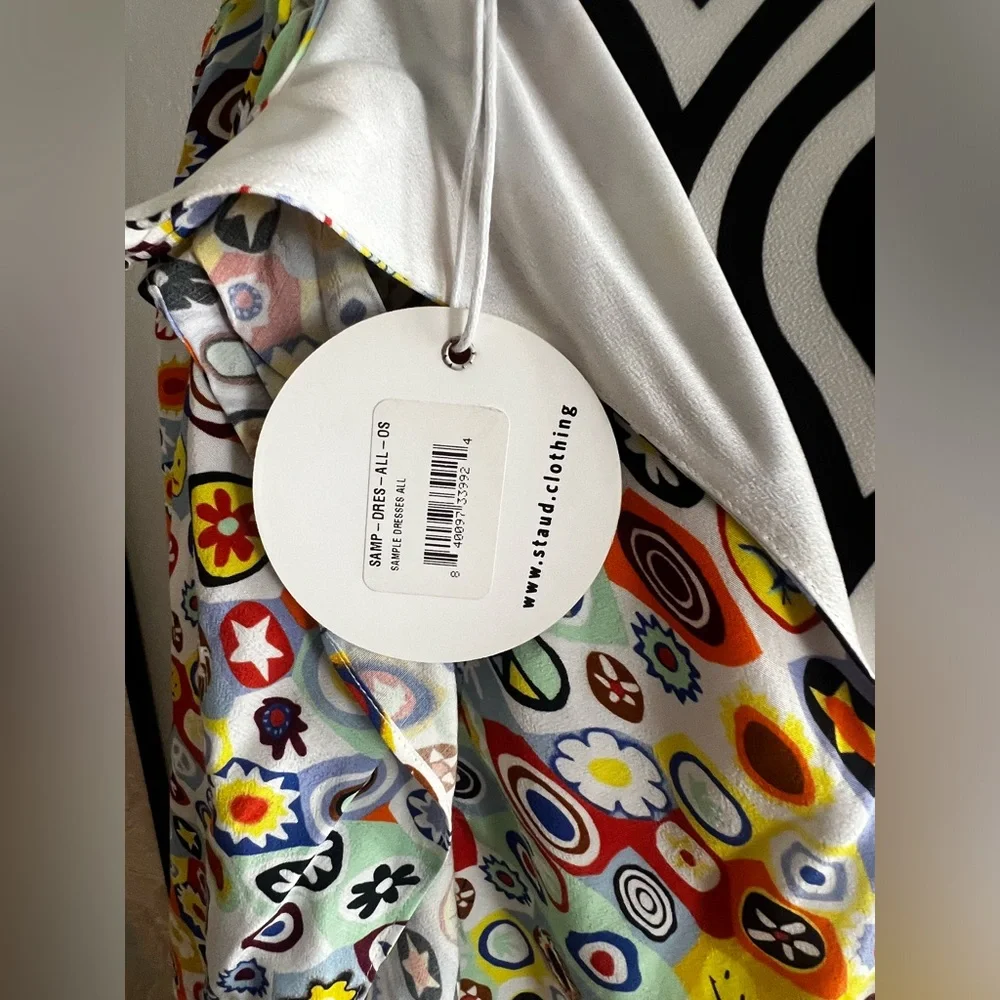 NWT STAUD Caya Tiered Flowy Retro Millefiori Multi Print Maxi Dress - Picture 5 of 16